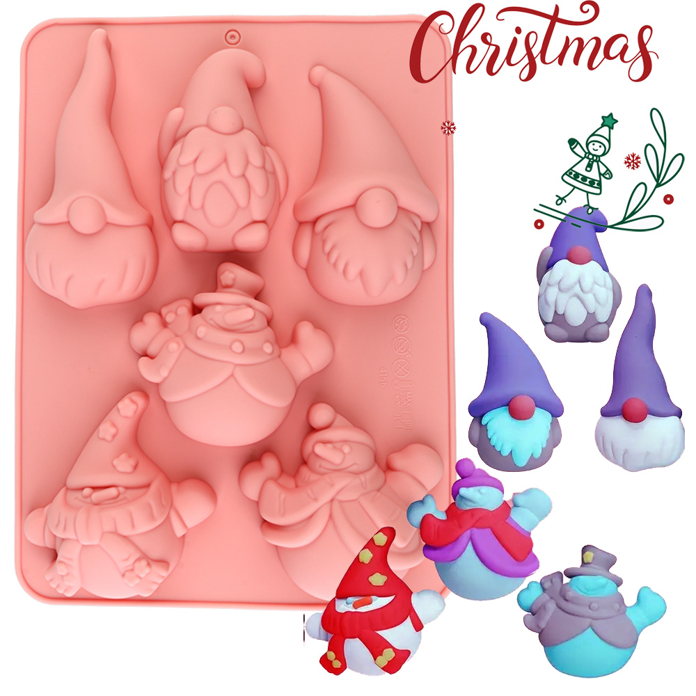 Resin Craft Ideas - 6 Bölmeli Noel Gnome Kek Çikolata
