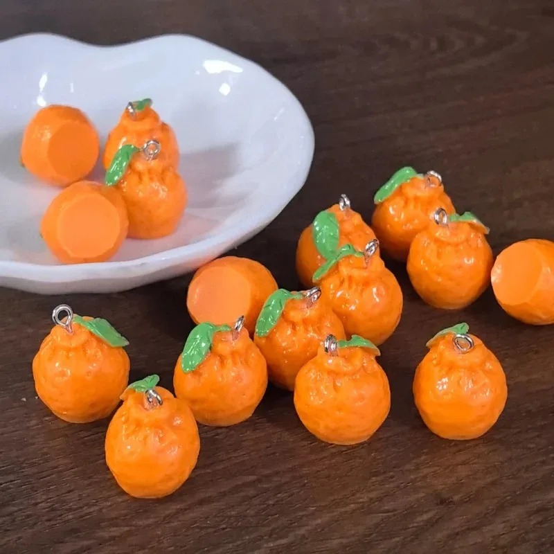 Resin Craft Material - 10 adet 3D Simülasyon Dekopon Mandalina